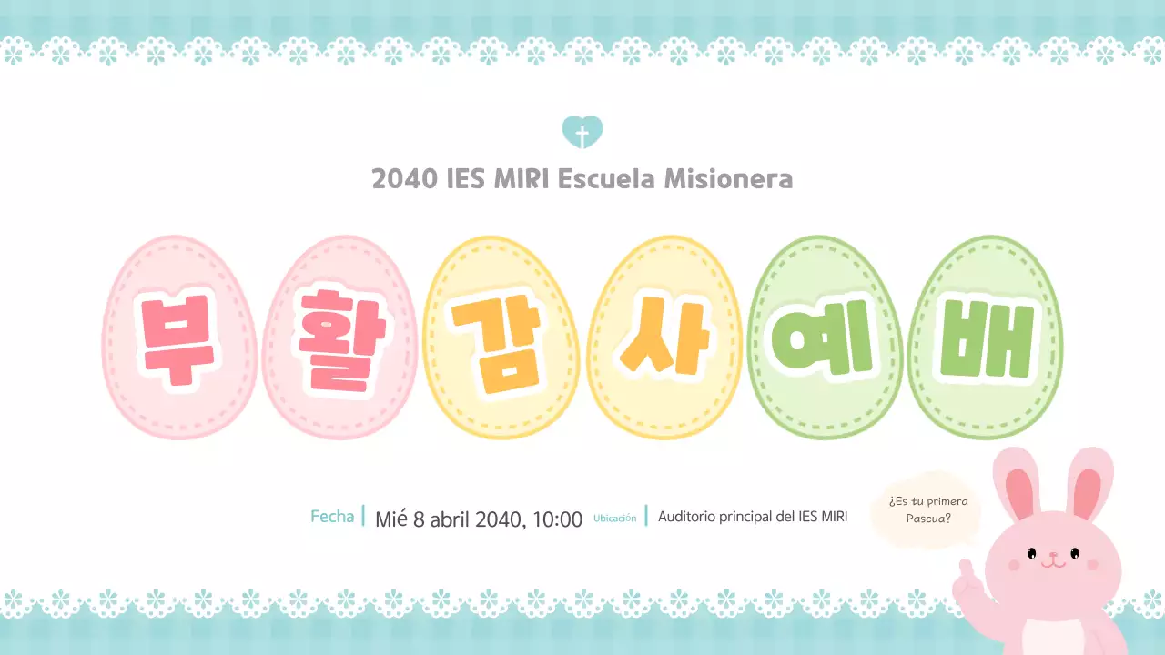 Guía de servicios de Pascua con temática pastel