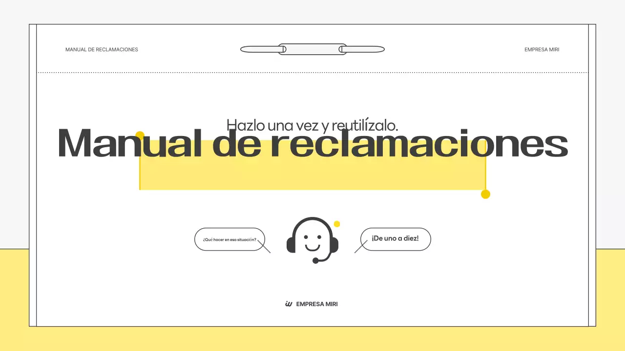 Manual de respuesta a reclamaciones simples de color amarillo