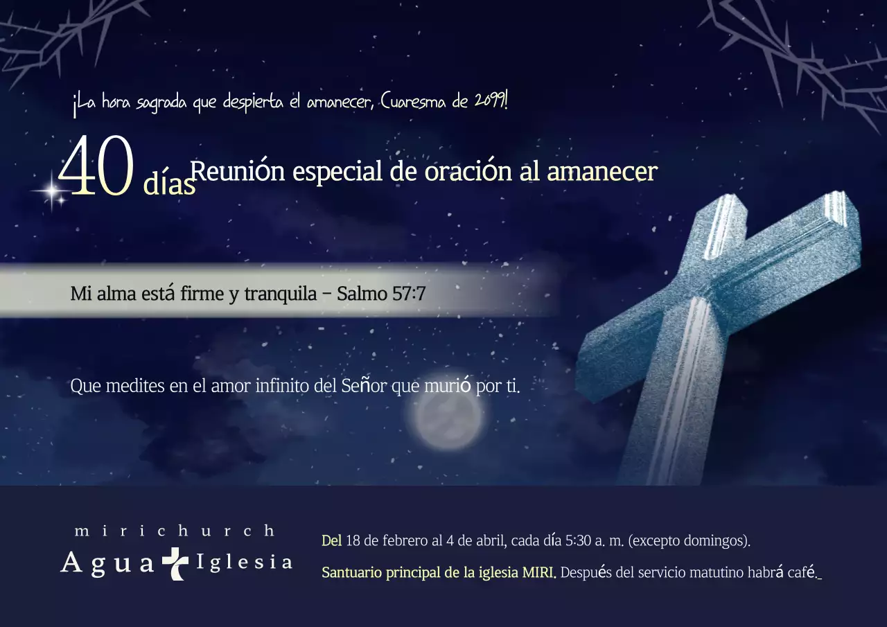 Exposición especial de Cuaresma Azul Marino Limpio