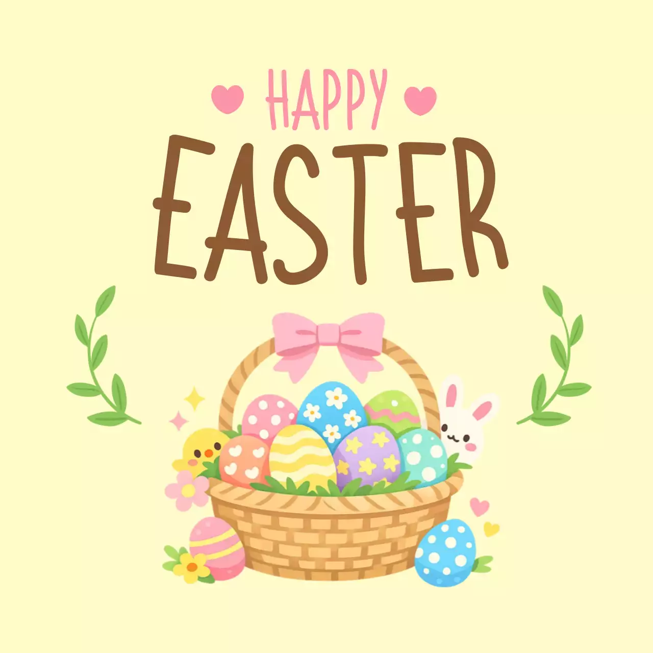 노랑 미니멀 부활절 기념