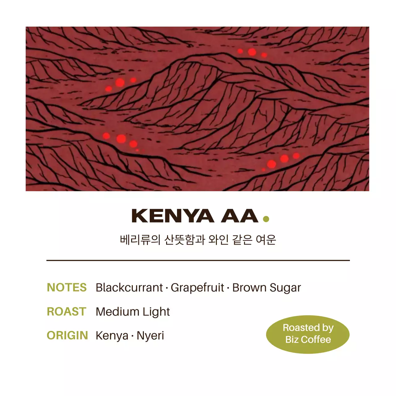 빨강 심플 커피 원두 제품 홍보