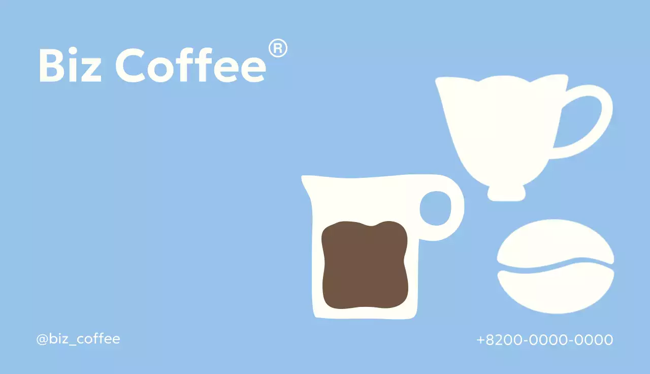 파랑 미니멀 커피 메뉴 홍보