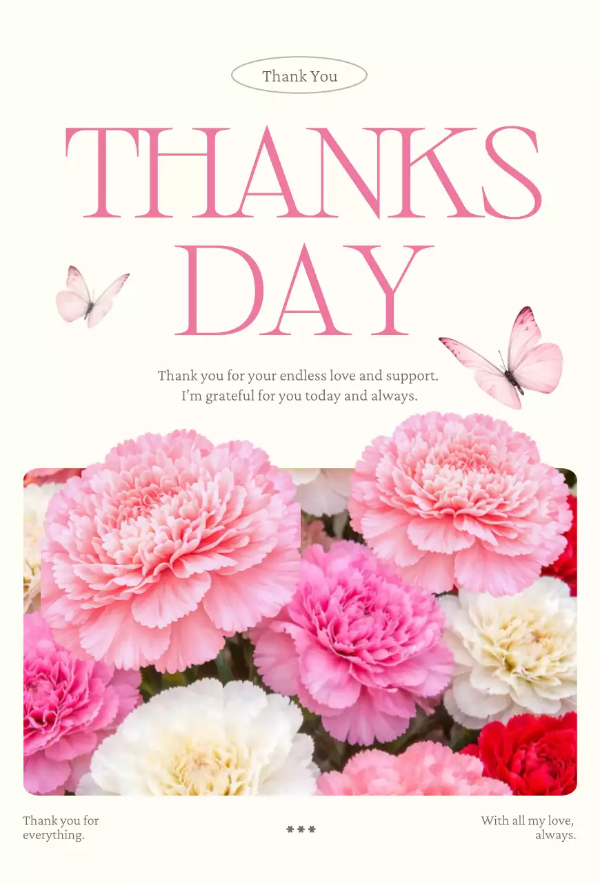 핑크 아기자기한 감사의 날 기념