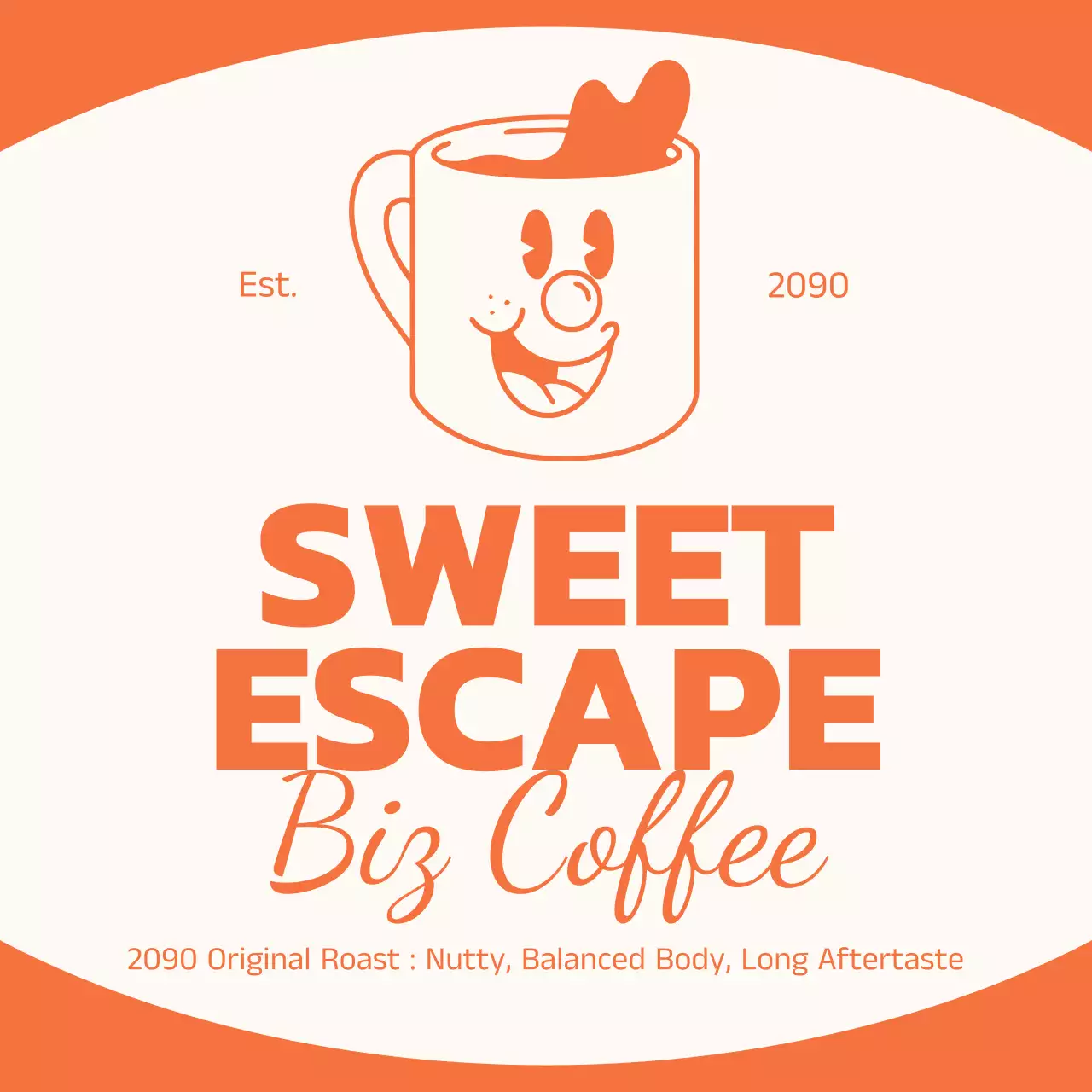오렌지 레트로 커피 브랜드 홍보