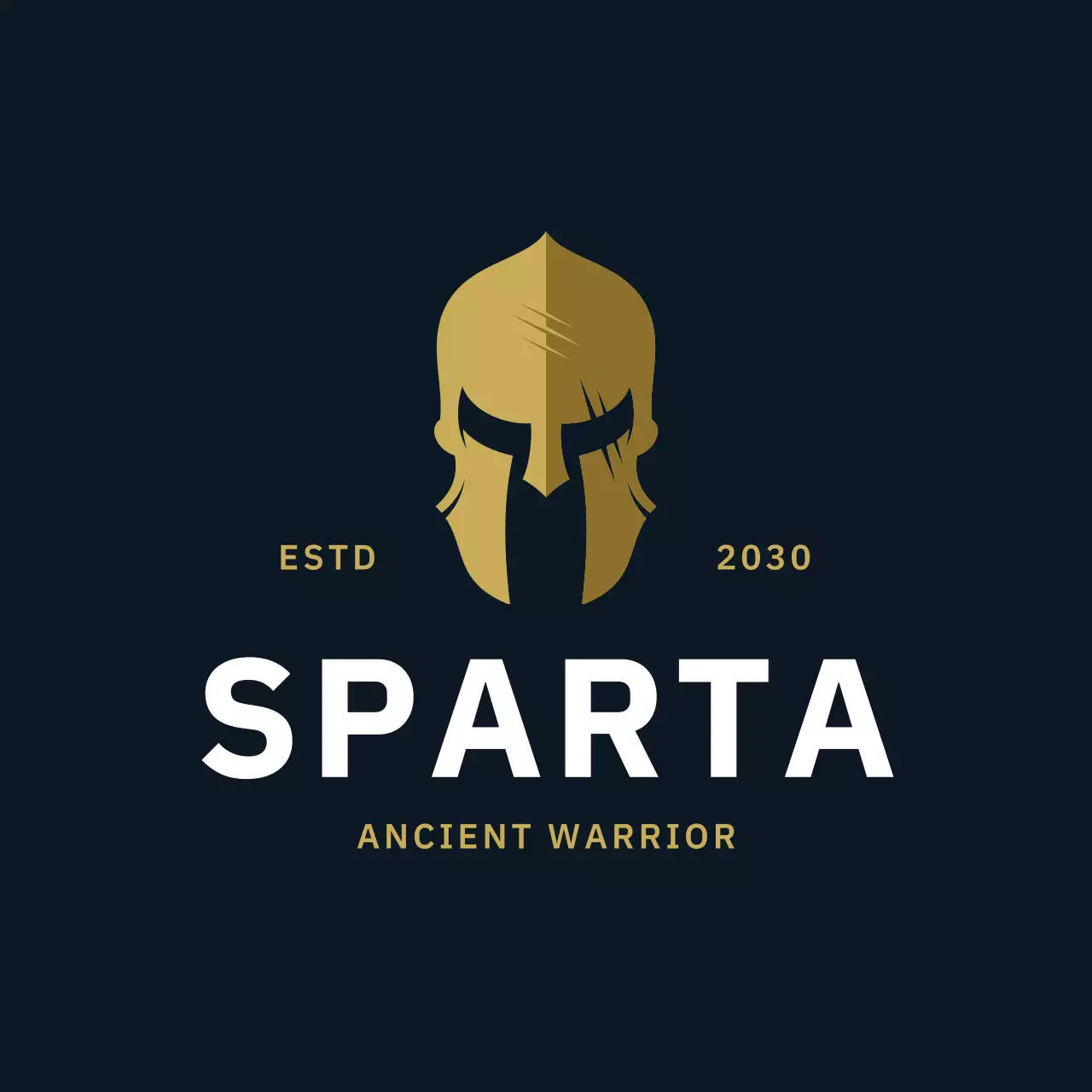 gold minimalist ancient warrior for brand identity