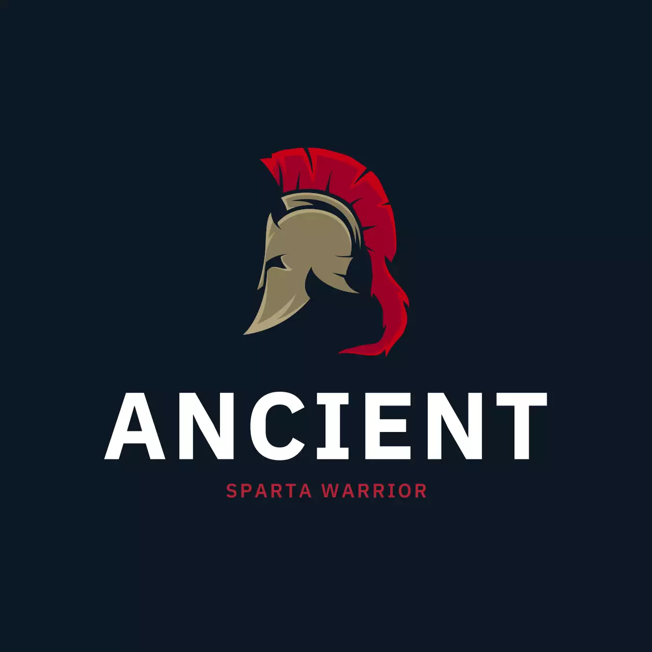 red retro ancient warrior for brand identity