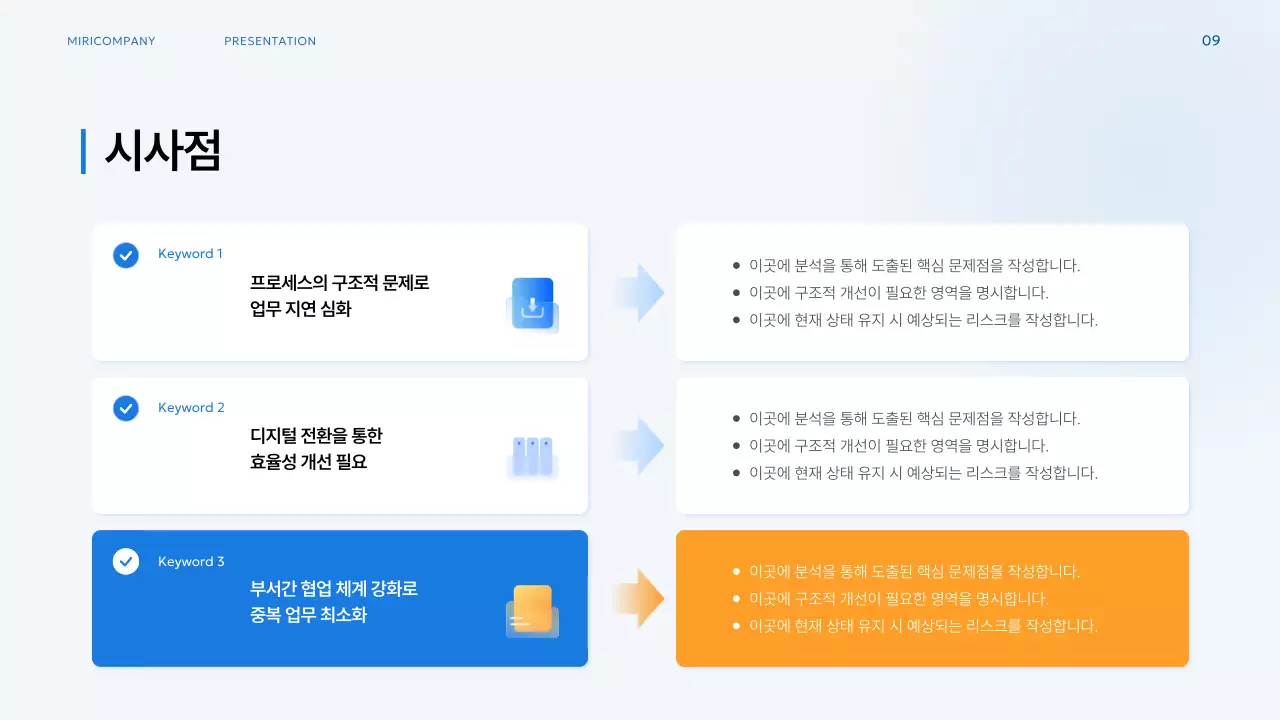파랑 모던 업무 프로세스 기획서