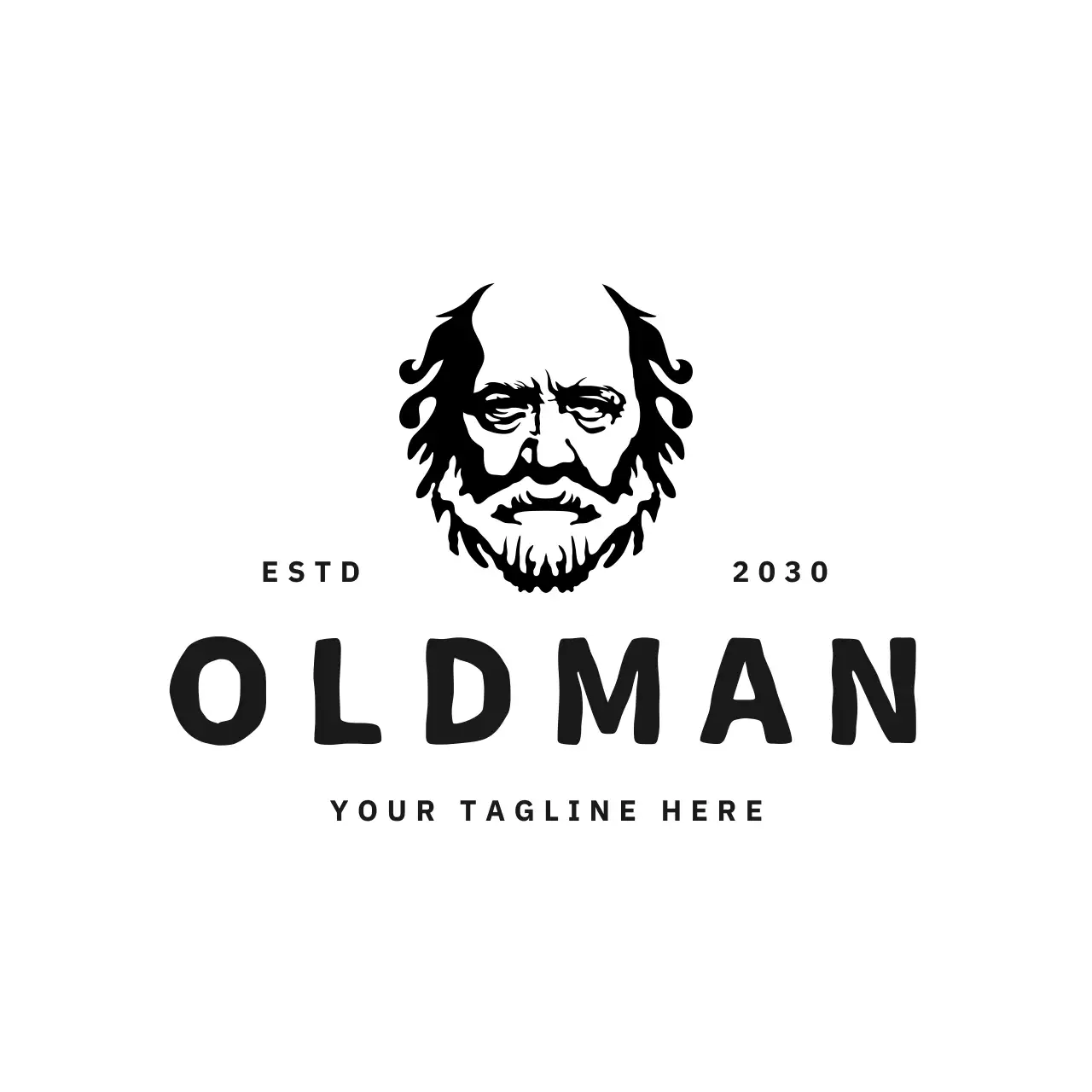 Black Vintage Old Man Zeus Advertisement