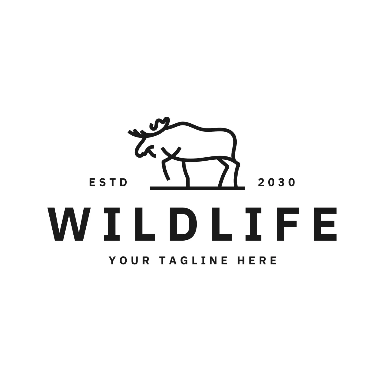 black minimalist wildlife branding