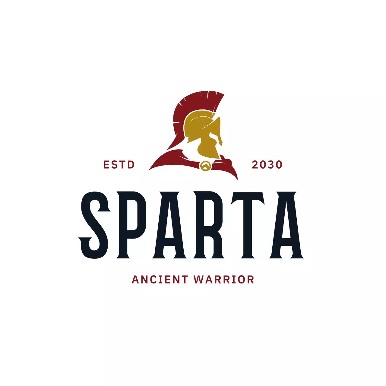 red classic ancient warrior for brand identity