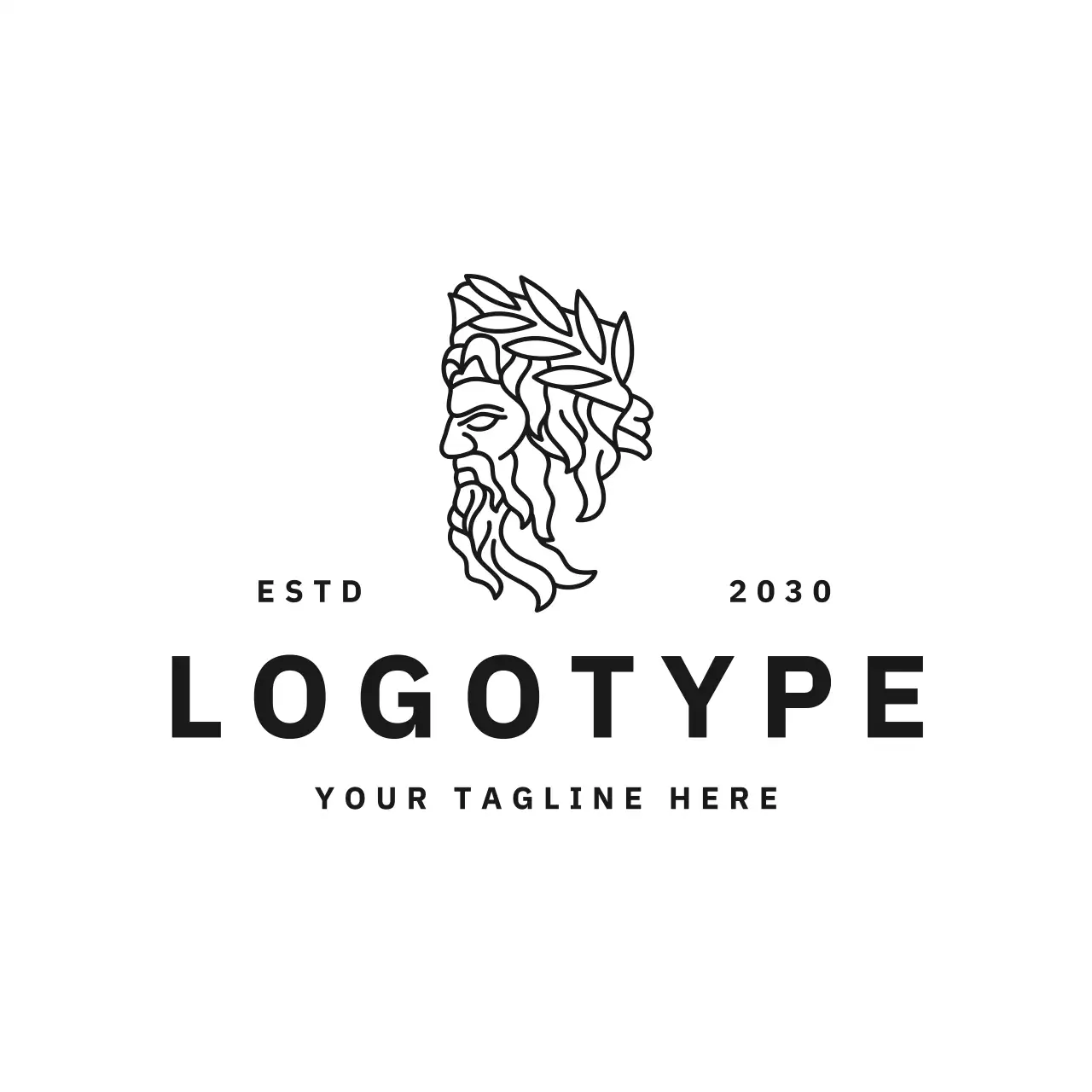 Black Minimalist Classical Zeus for Brand Identity