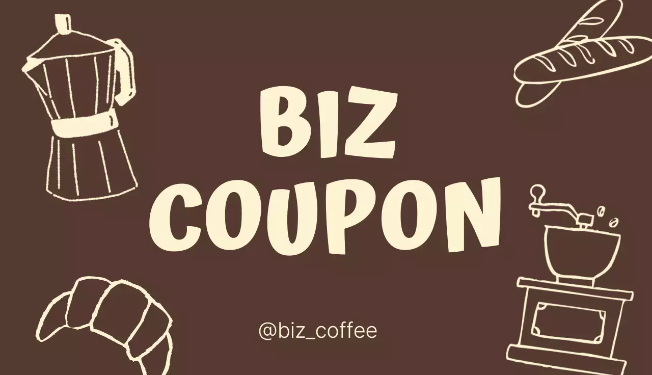 갈색 복고 커피 쿠폰 홍보