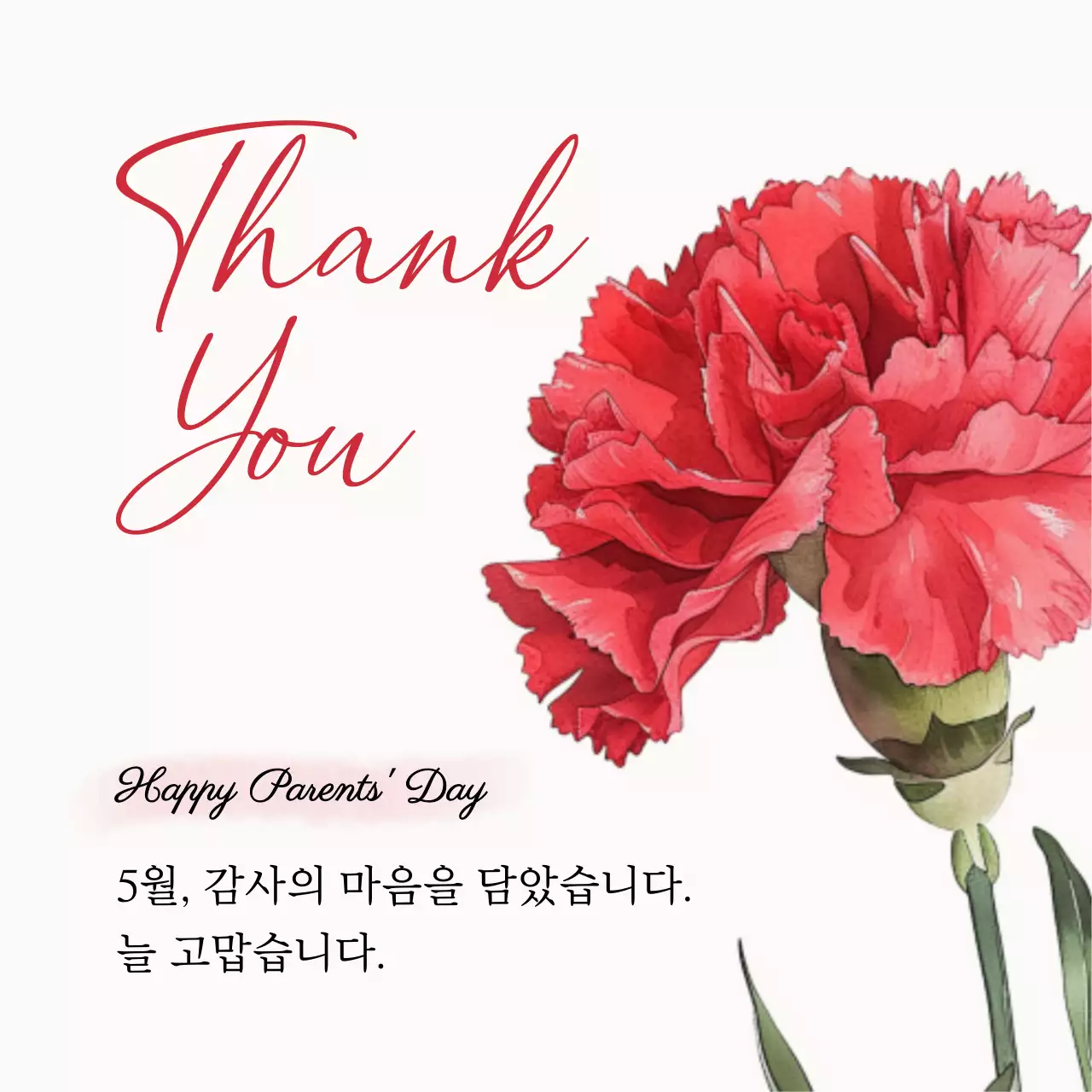 빨강 깔끔 어버이날 기념