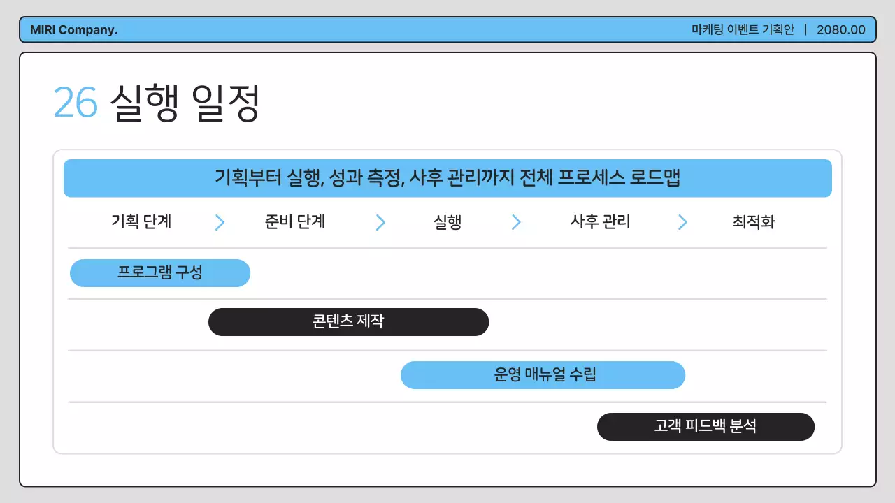 파랑 깔끔 마케팅 이벤트 기획안 기획