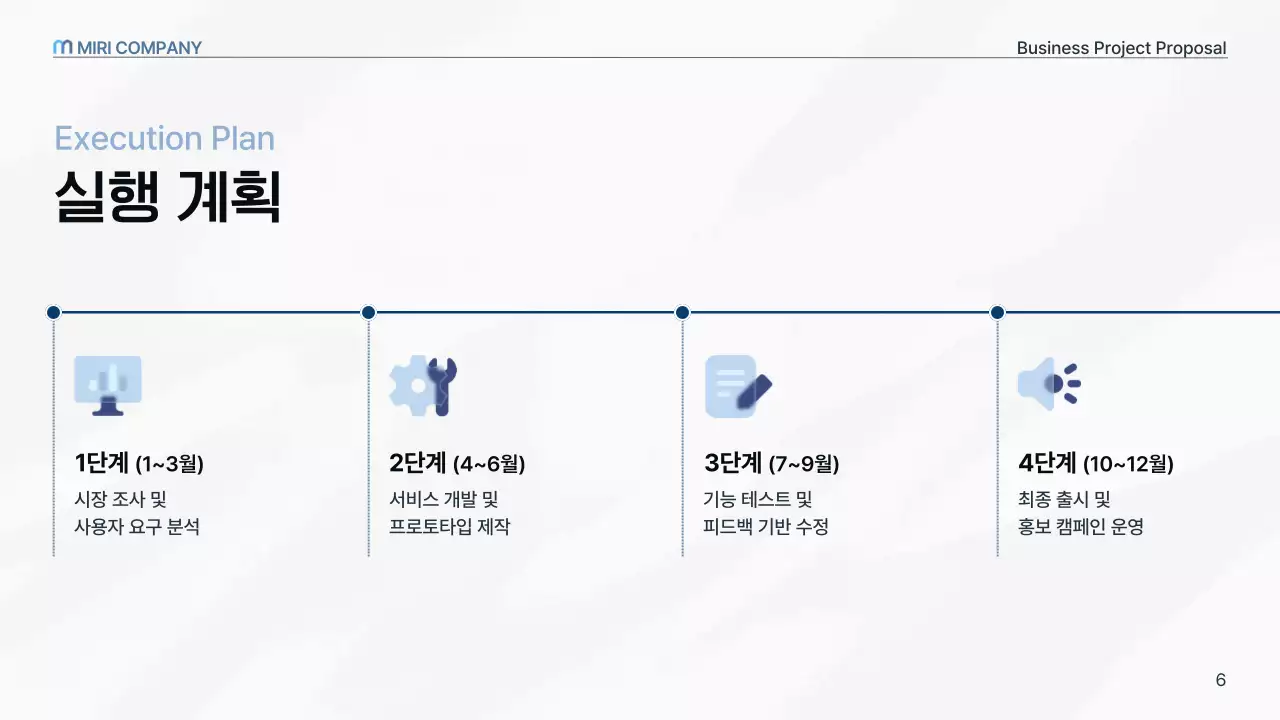 하늘색 깔끔 비즈니스 프로젝트 제안서 기획서