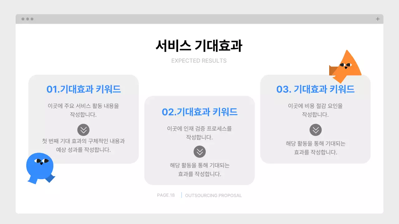 파랑 깔끔 아웃소싱 제안서 기획