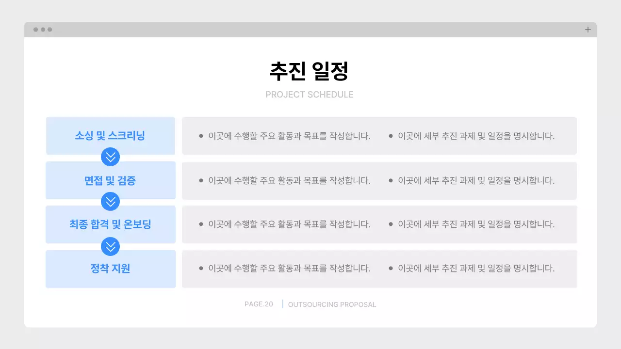 파랑 깔끔 아웃소싱 제안서 기획