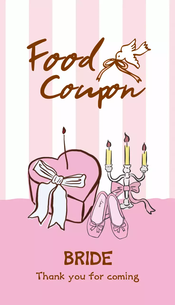 분홍색 아기자기한 신부 쿠폰 홍보