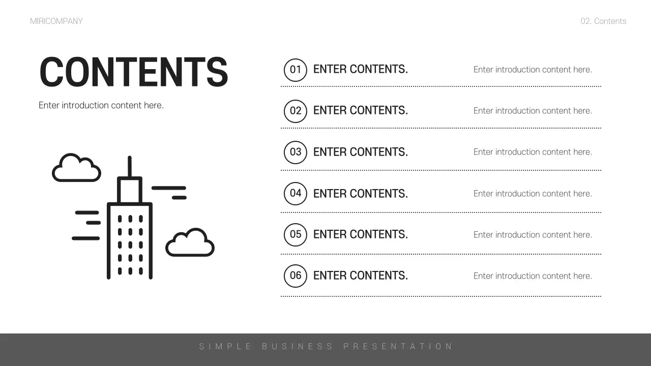 블랙 미니멀리스트 비즈니스 프레젠테이션