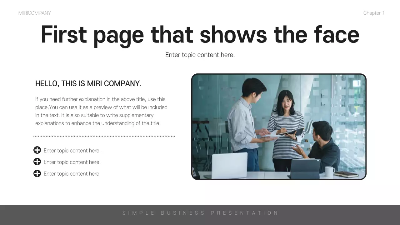 블랙 미니멀리스트 비즈니스 프레젠테이션