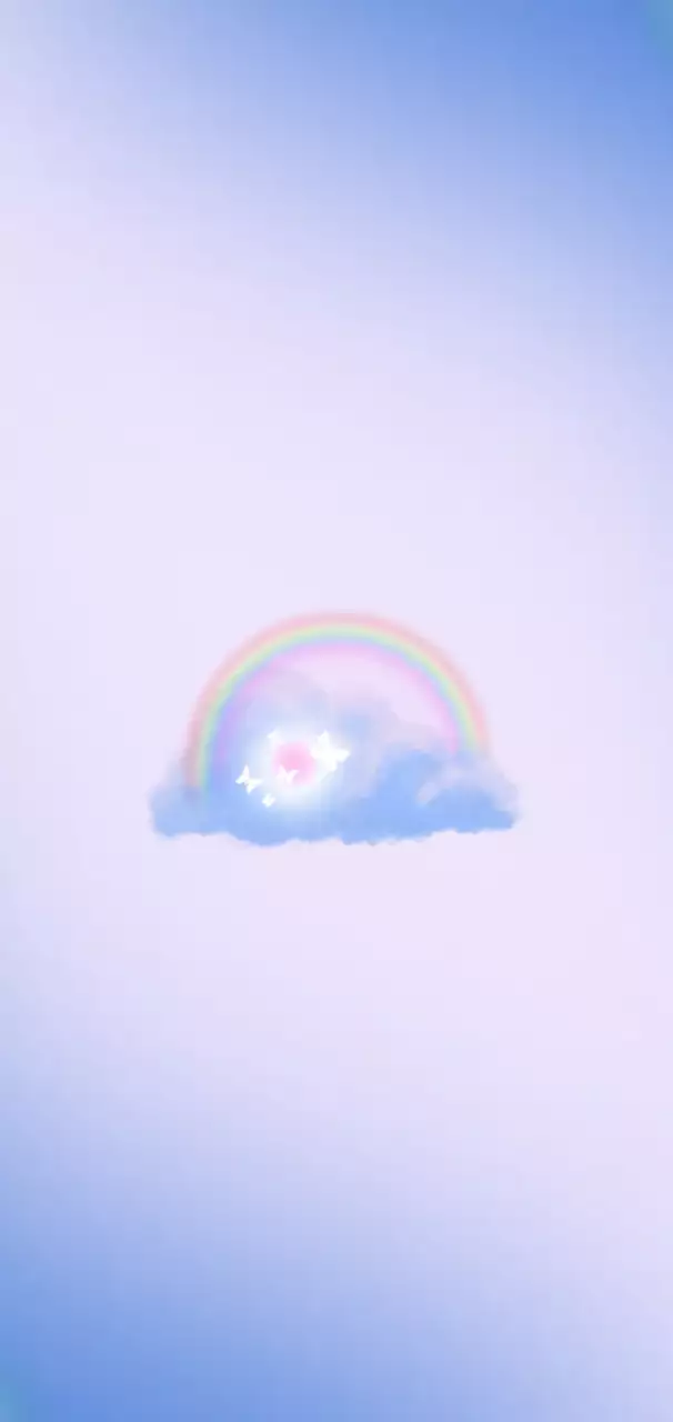 하늘색 미니멀 무지개 포토프레임