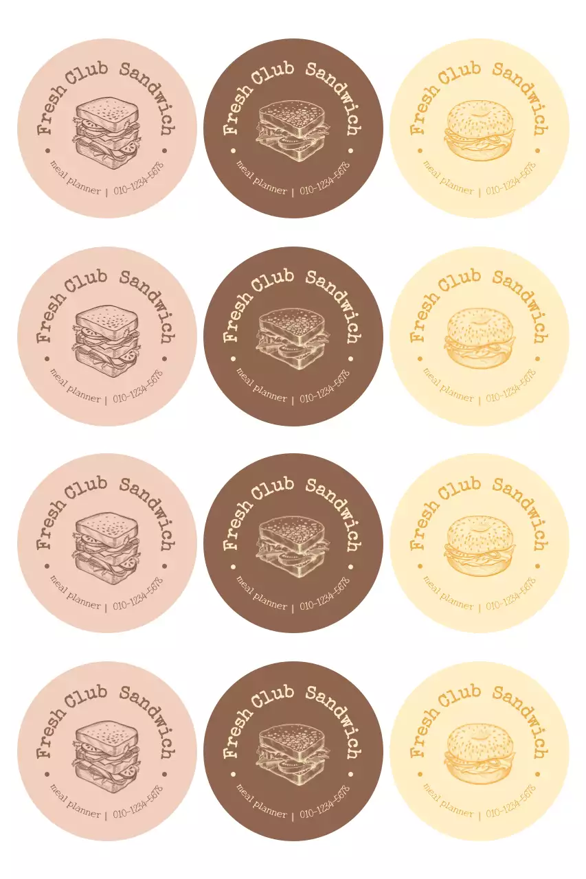 베이지 미니멀 샌드위치 메뉴 홍보