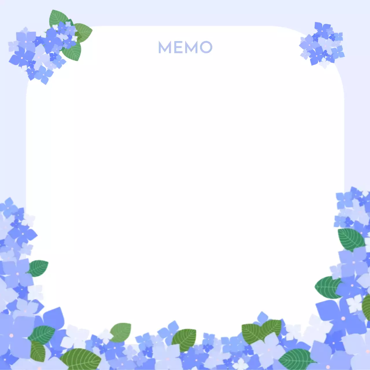 연보라 아기자기한 여름느낌 수국 프레임