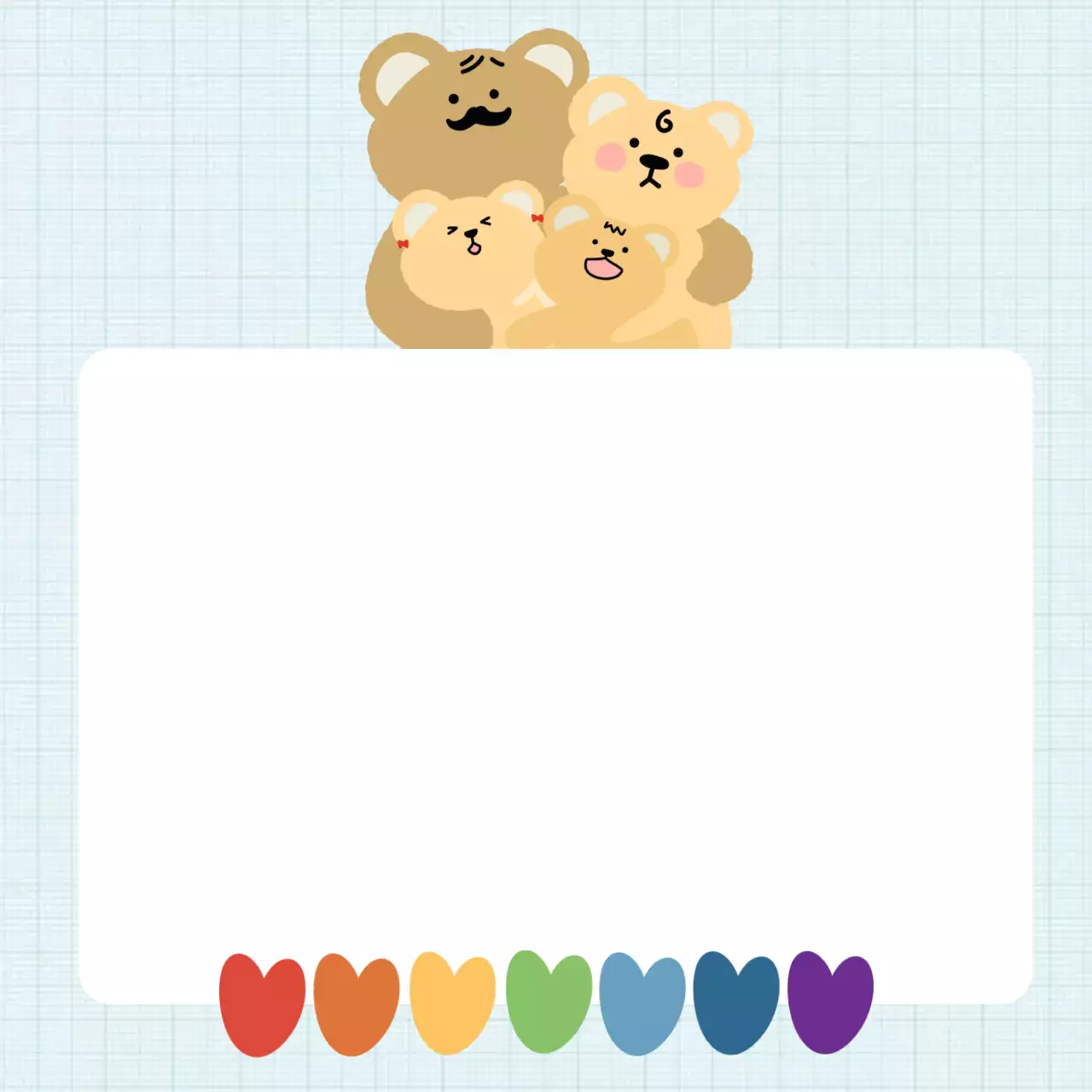 하늘색 미니멀 가족 프레임