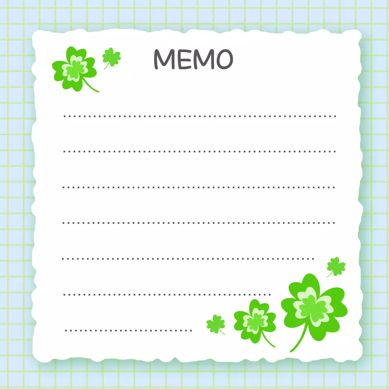 연두초록 심플 네잎클로버 노트
