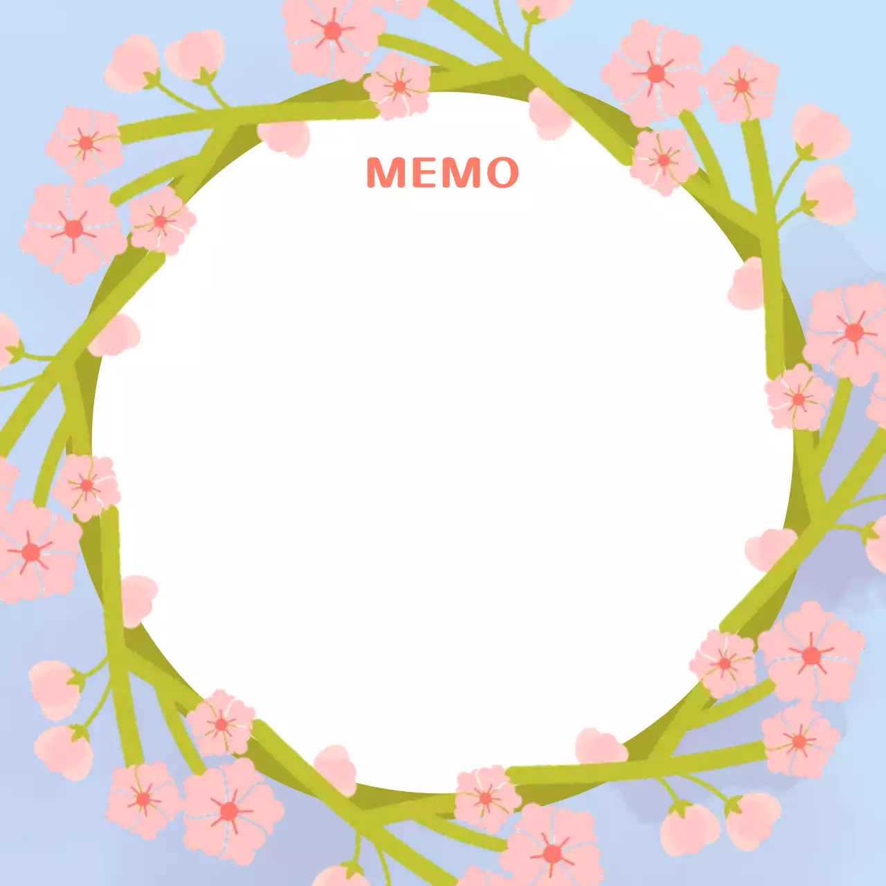 핑크 귀여운 봄 메모 프레임