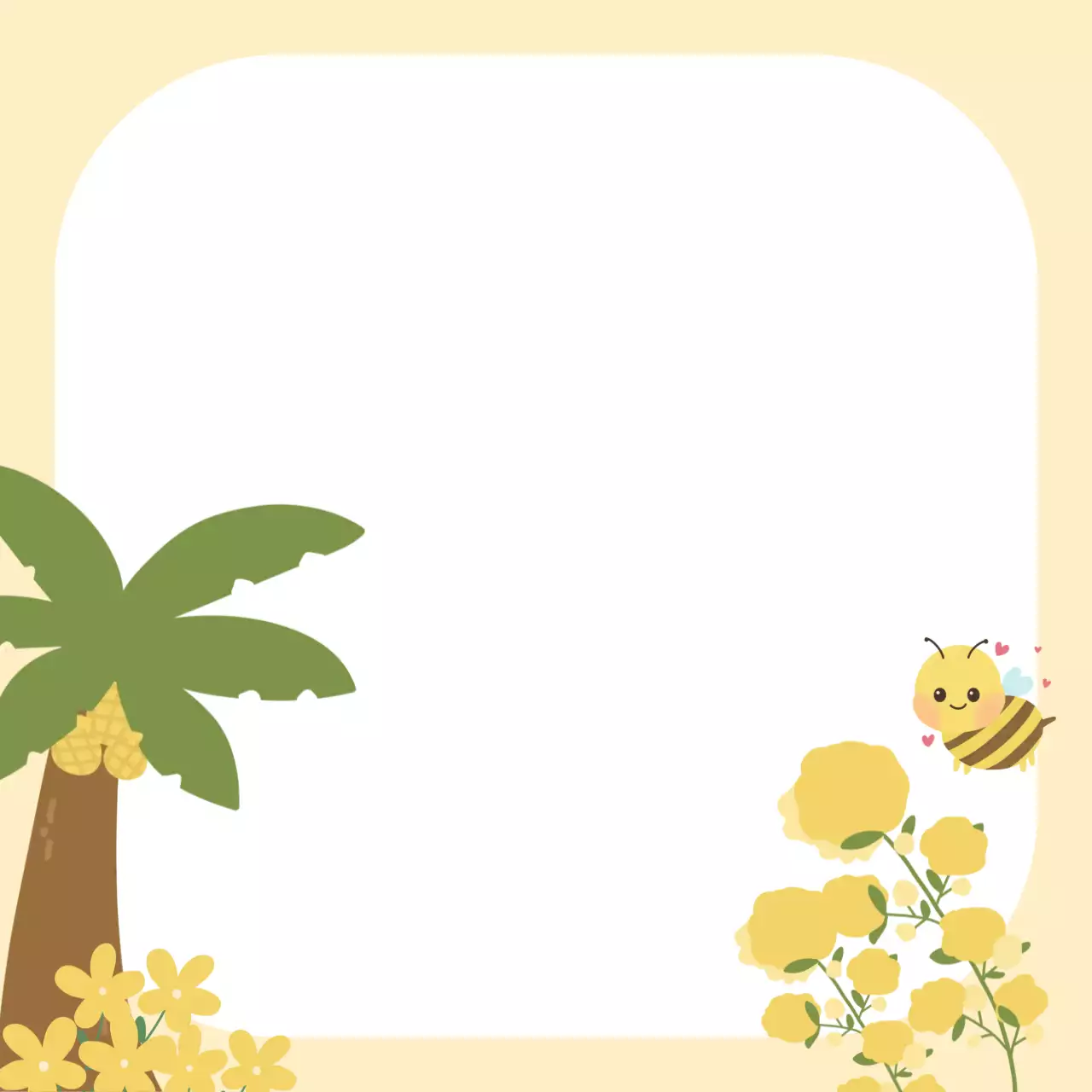 노란 사랑스러운 봄꽃 포토프레임