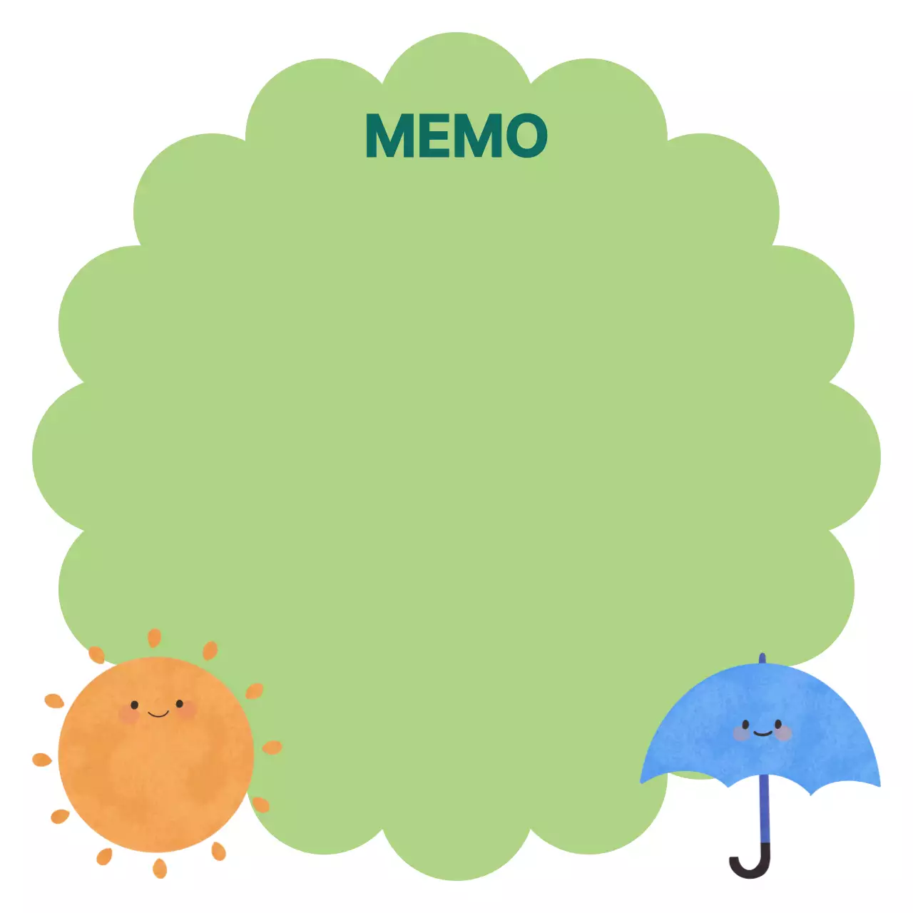 연두 귀여운 날씨 포토프레임