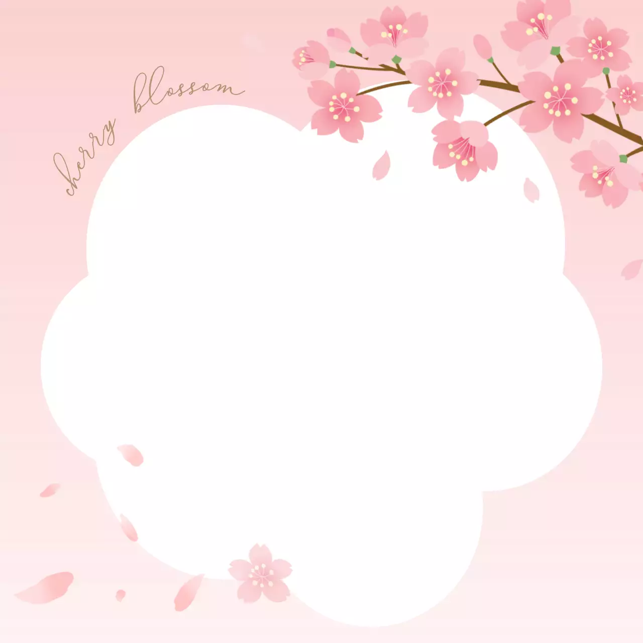 핑크 아기자기한 벚꽃 프레임