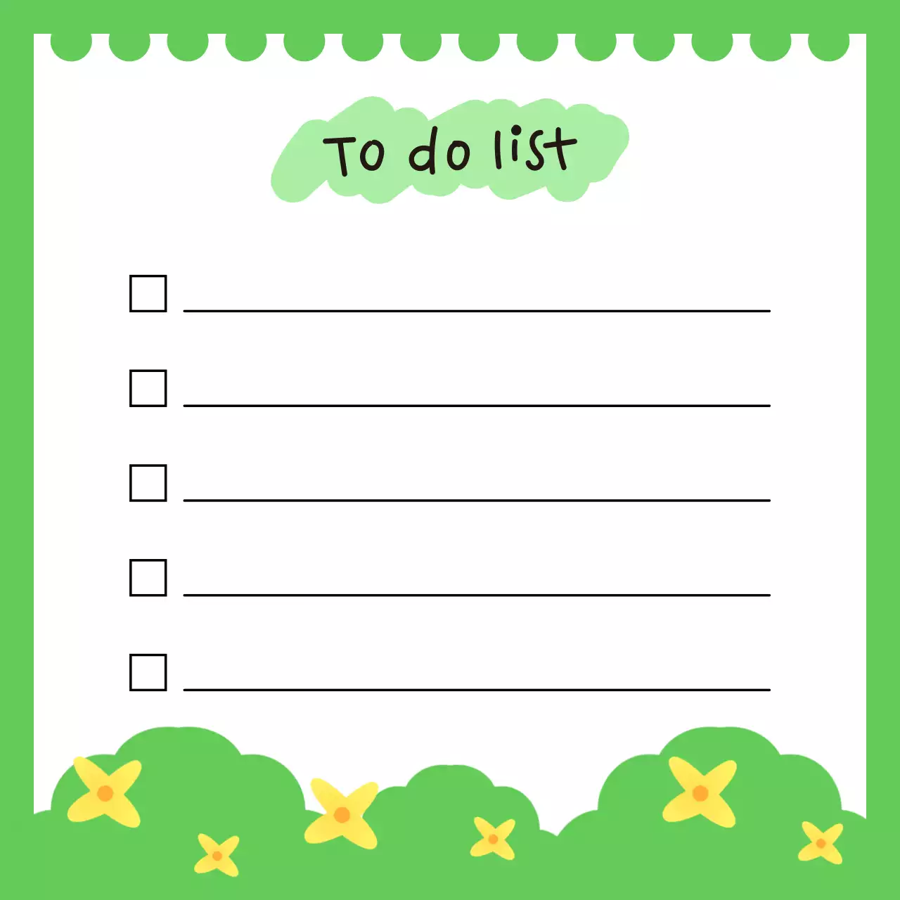 연두배경의 아기자기한 할일 안내