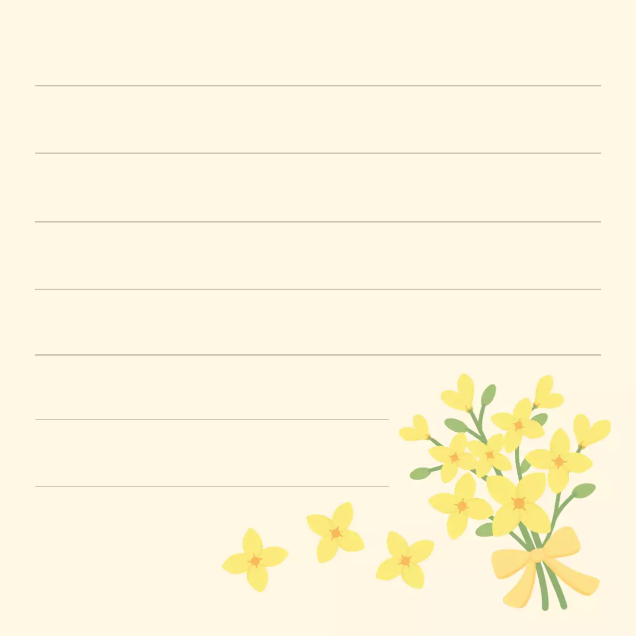 노랑 심플 편지