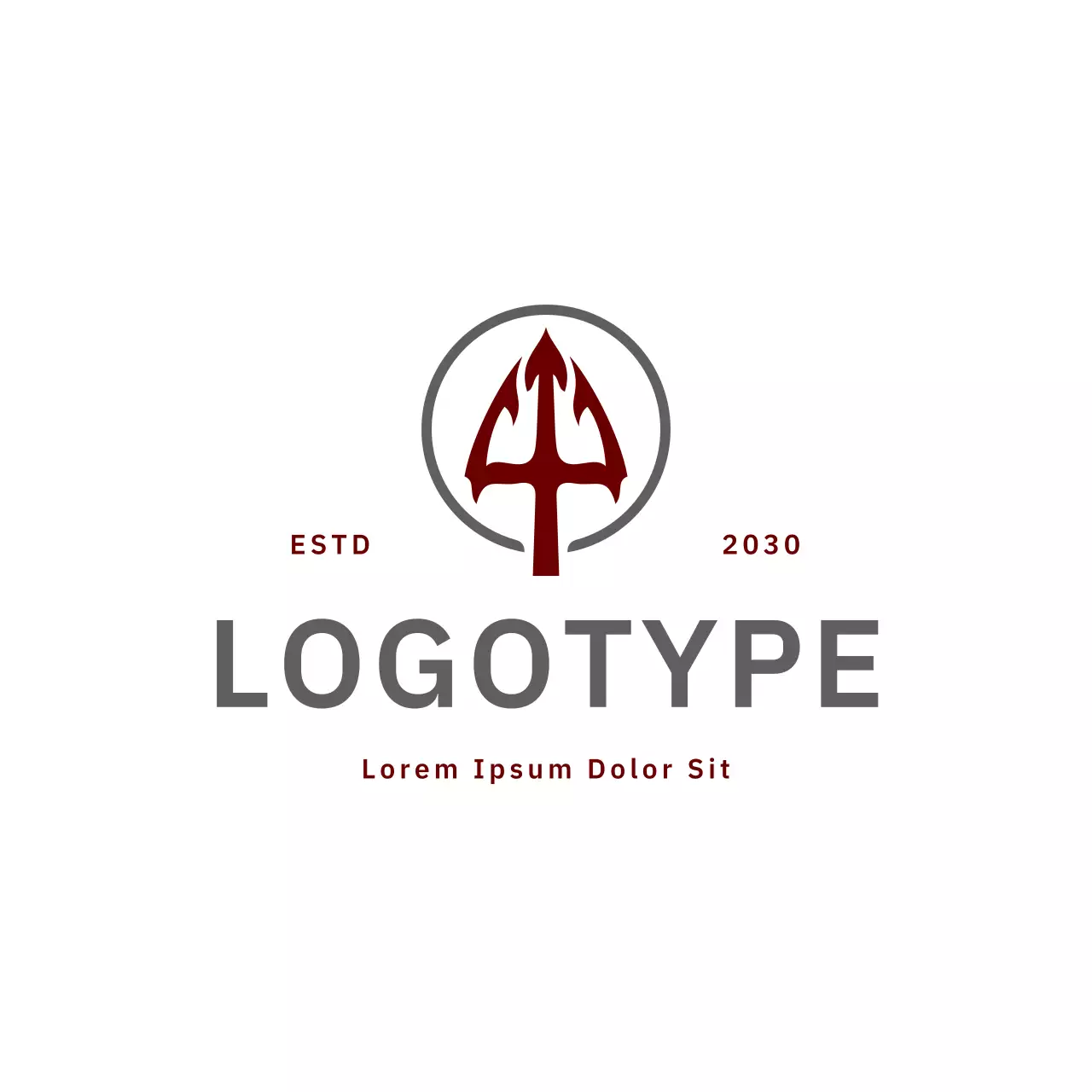 Red Minimalist Maritime Trident Branding Concept