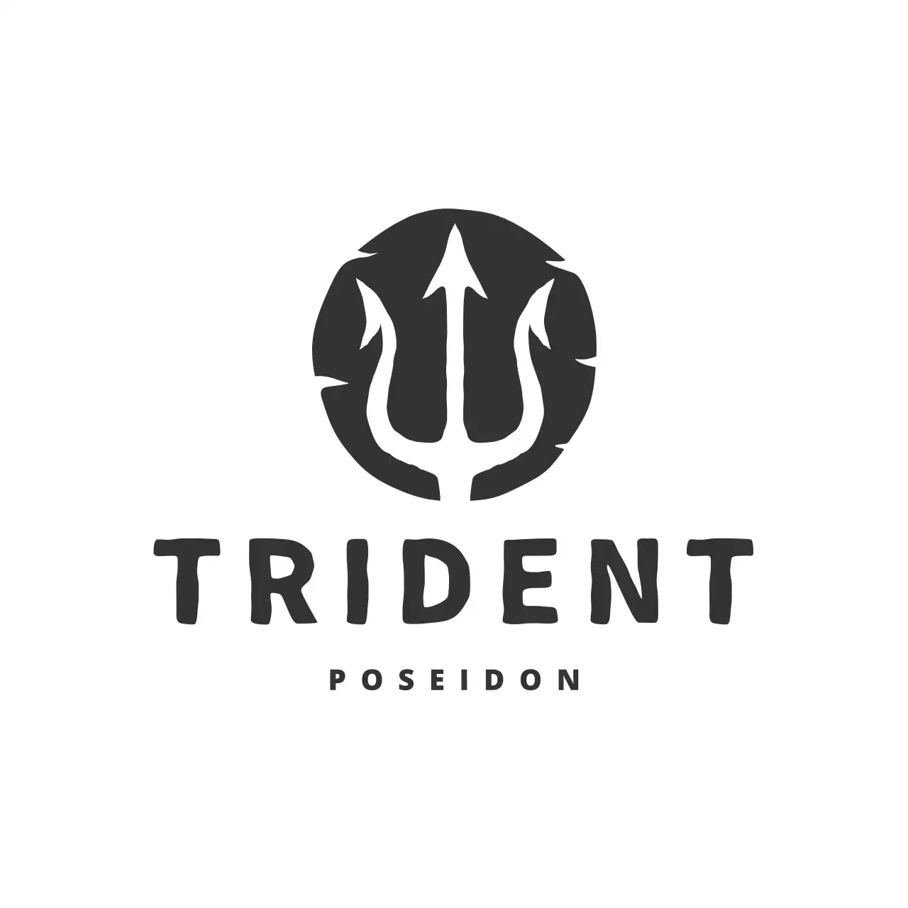 Black Vintage Nautical Trident Brand Identity