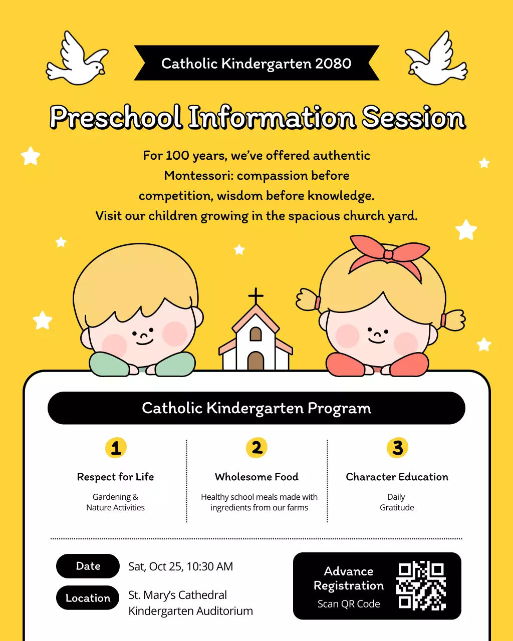yellow simple preschool registration