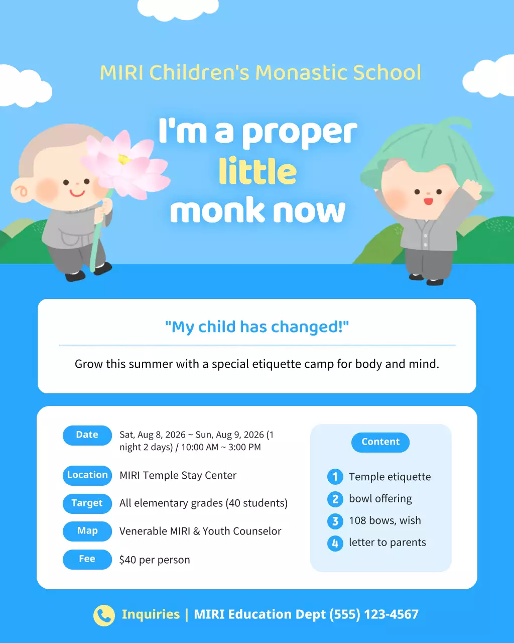 blue simple children's etiquette guide