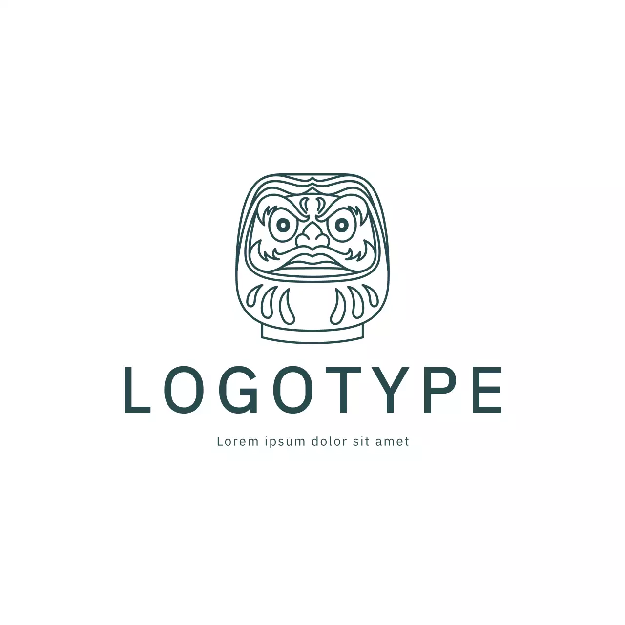 Black Simple Japanese Daruma Doll Brand Identity