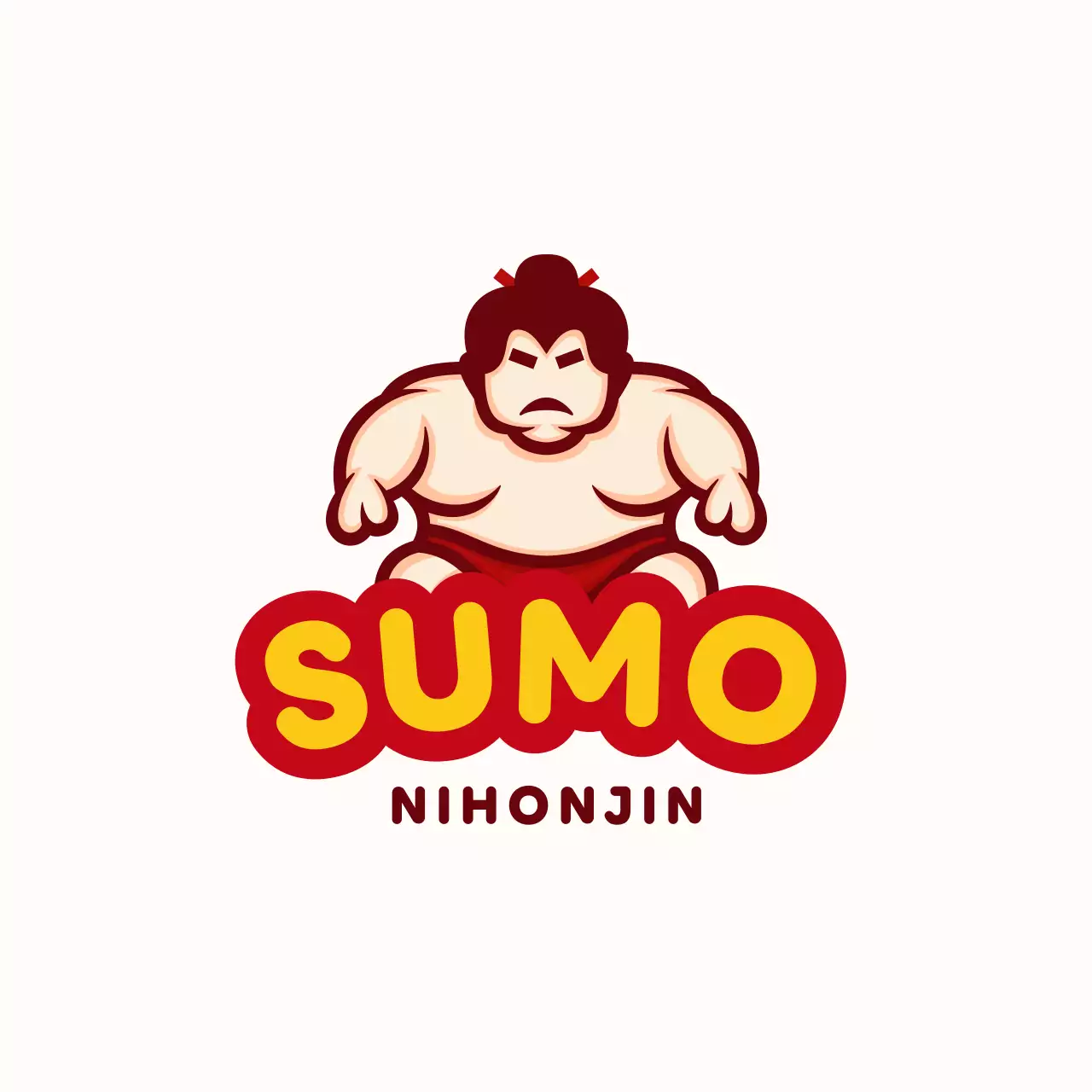 Red Cartoon Sumo for Brand Identity