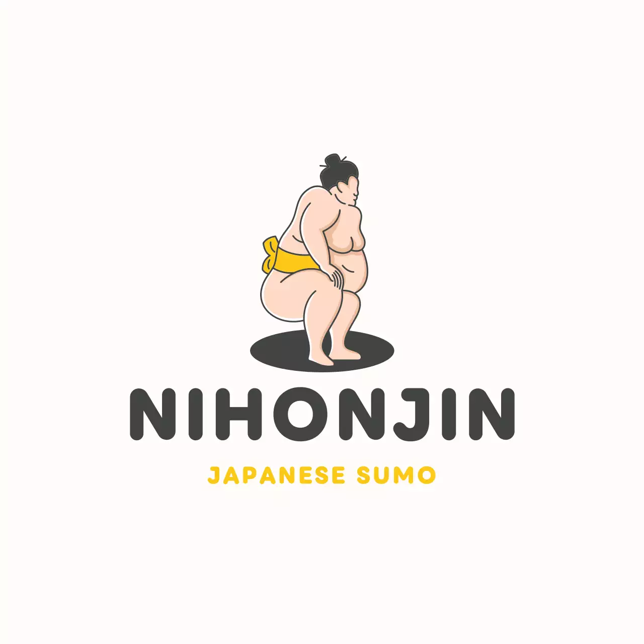 Yellow Simple Cute Sumo for Brand Identity