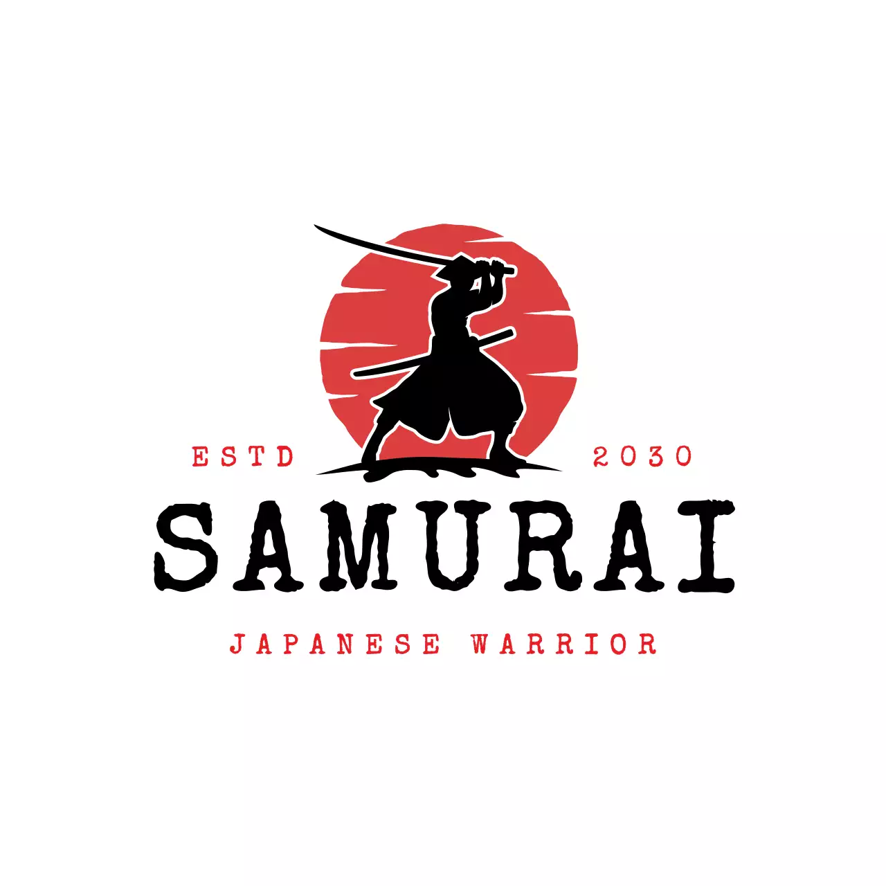 Red Vintage Traditional Japanese Samurai Brand Identity