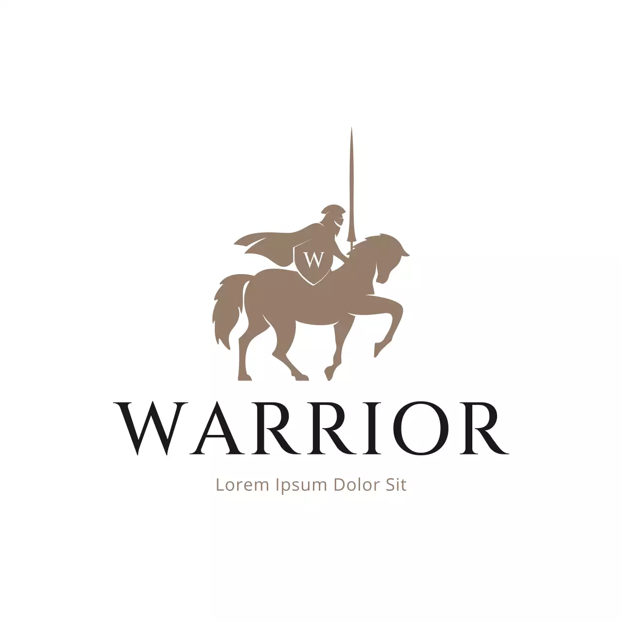 Brown Medieval Warrior Horse Brand Identity
