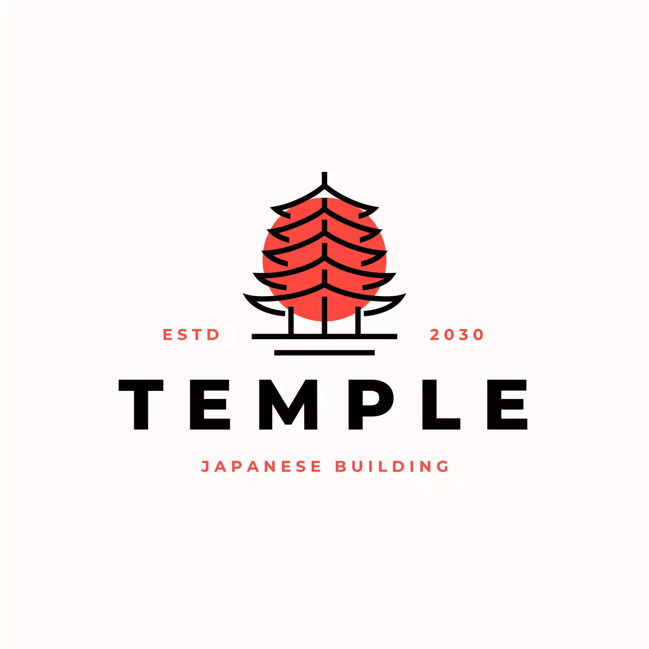 red minimalist cultural for brand identity