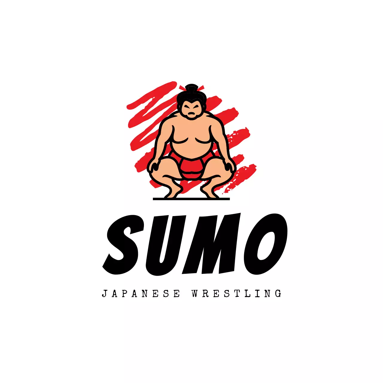 Red Traditional Japanese Sumo Wrestling for Brand Identity