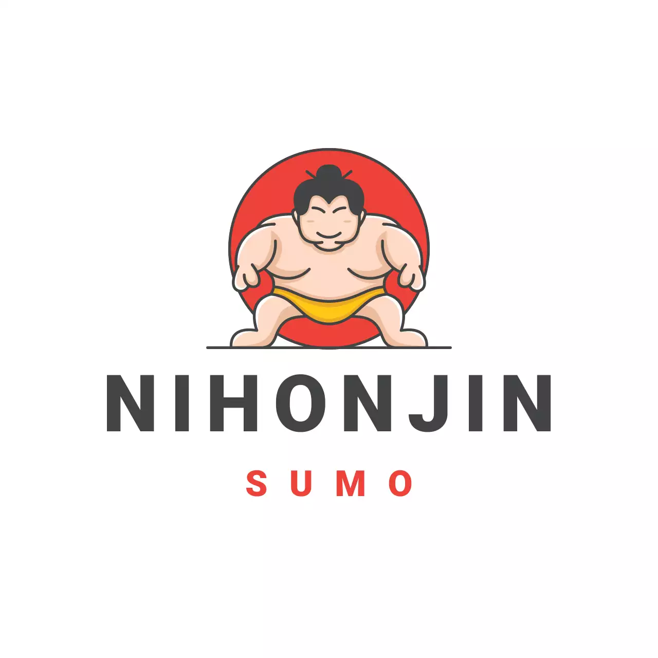 Red Simple Cute Sumo for Brand Identity