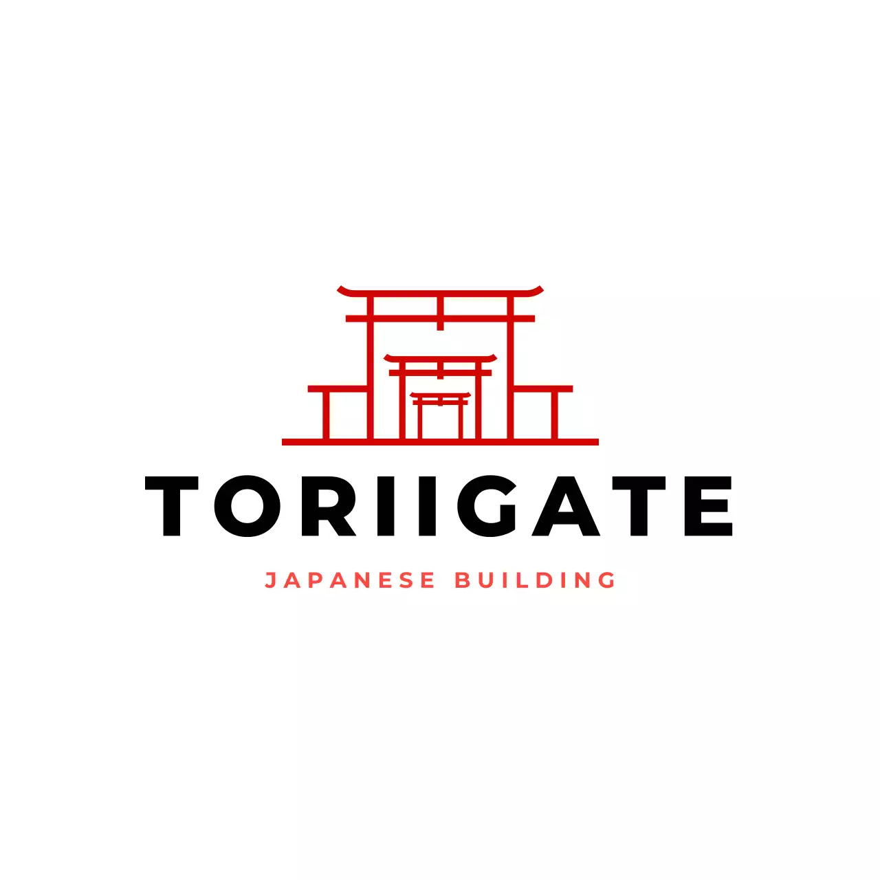 Red Minimal Japanese Torii Gate Brand Identity