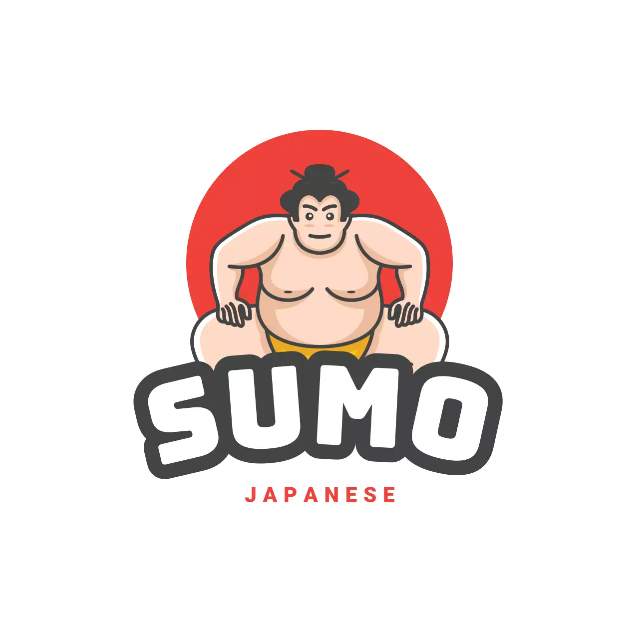 Red Simple Cute Sumo for Brand Identity