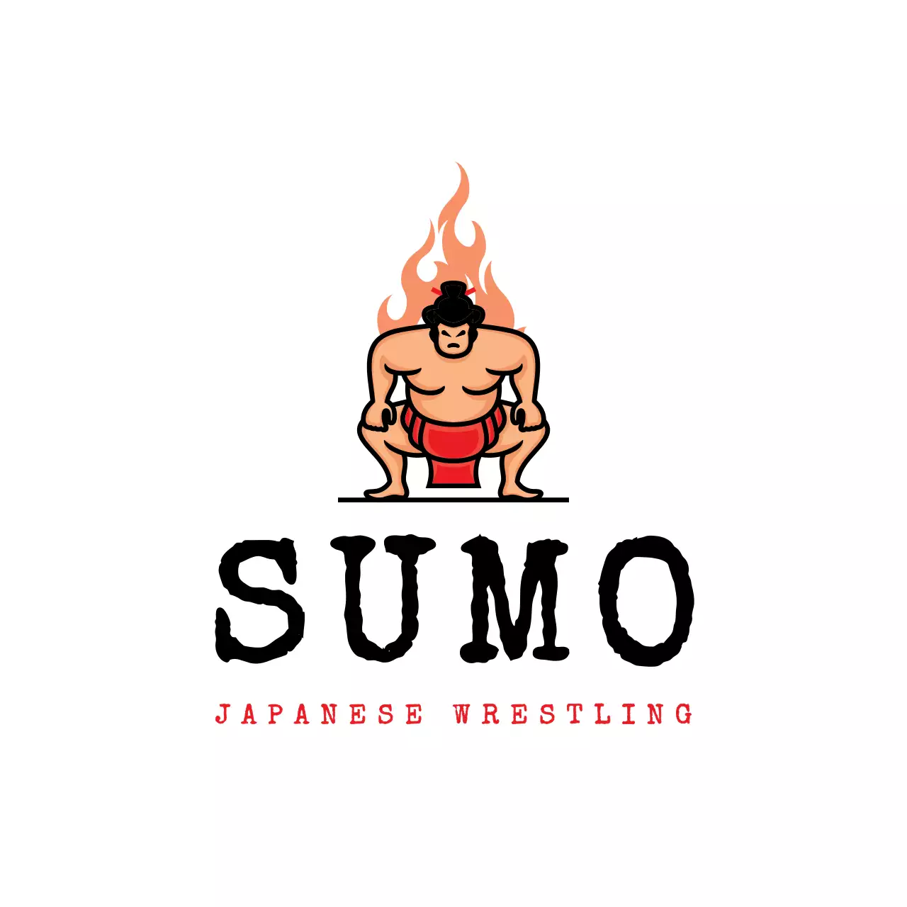 Red Oriental Traditional Sumo for Brand Identity